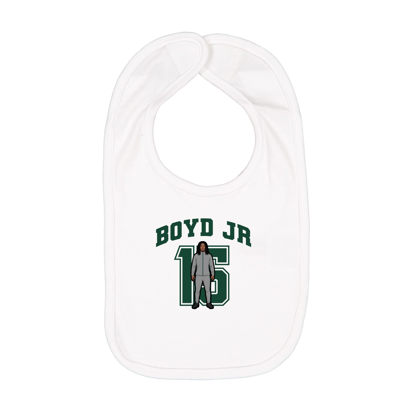 Infant Bib — Number in White