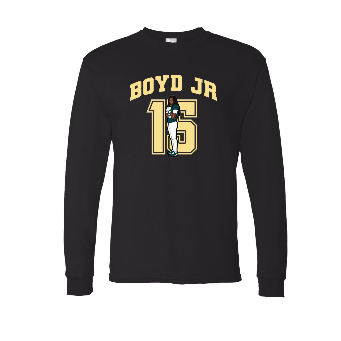 Long Sleeve Tee — Number in Black
