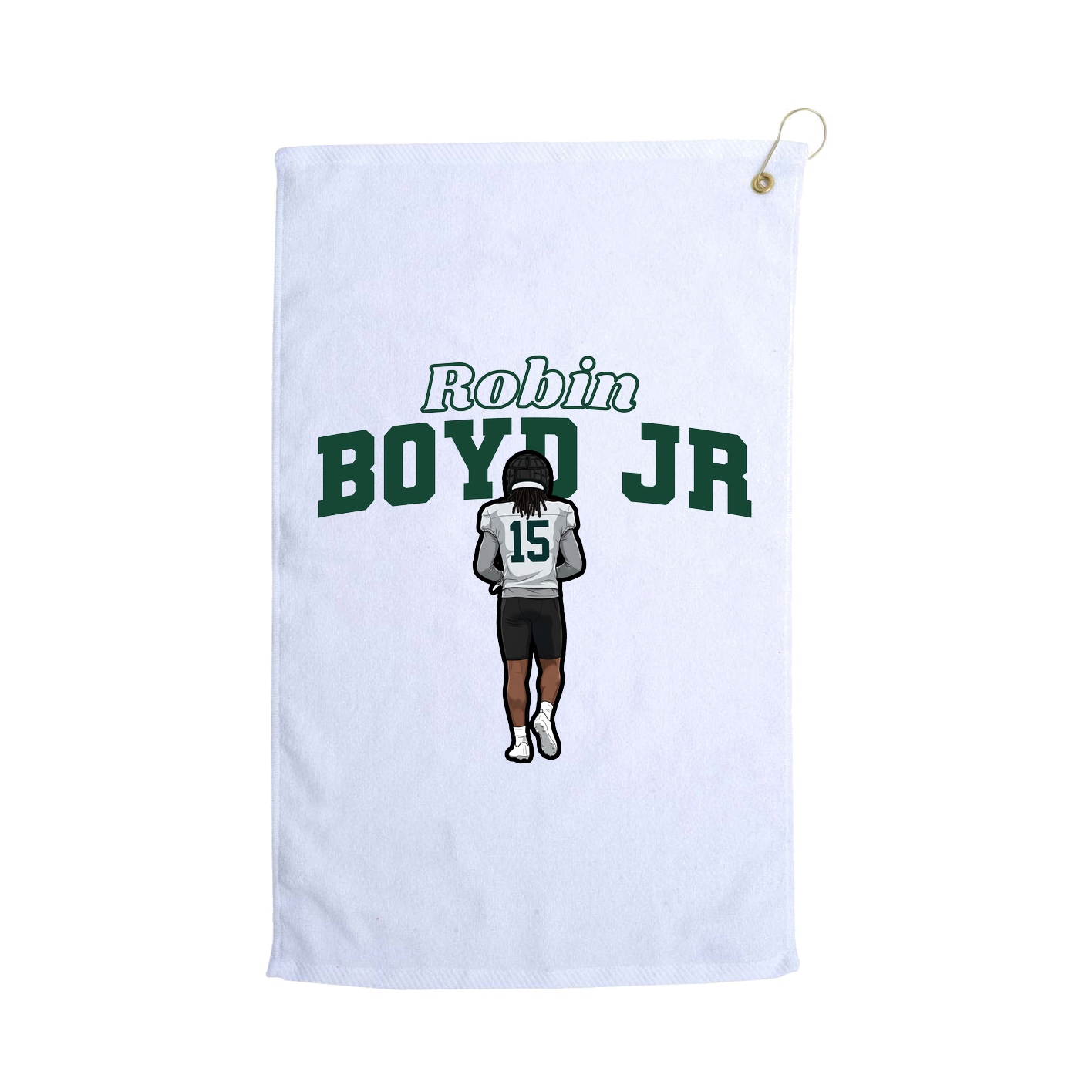 Golf Towel — Name Arch in White