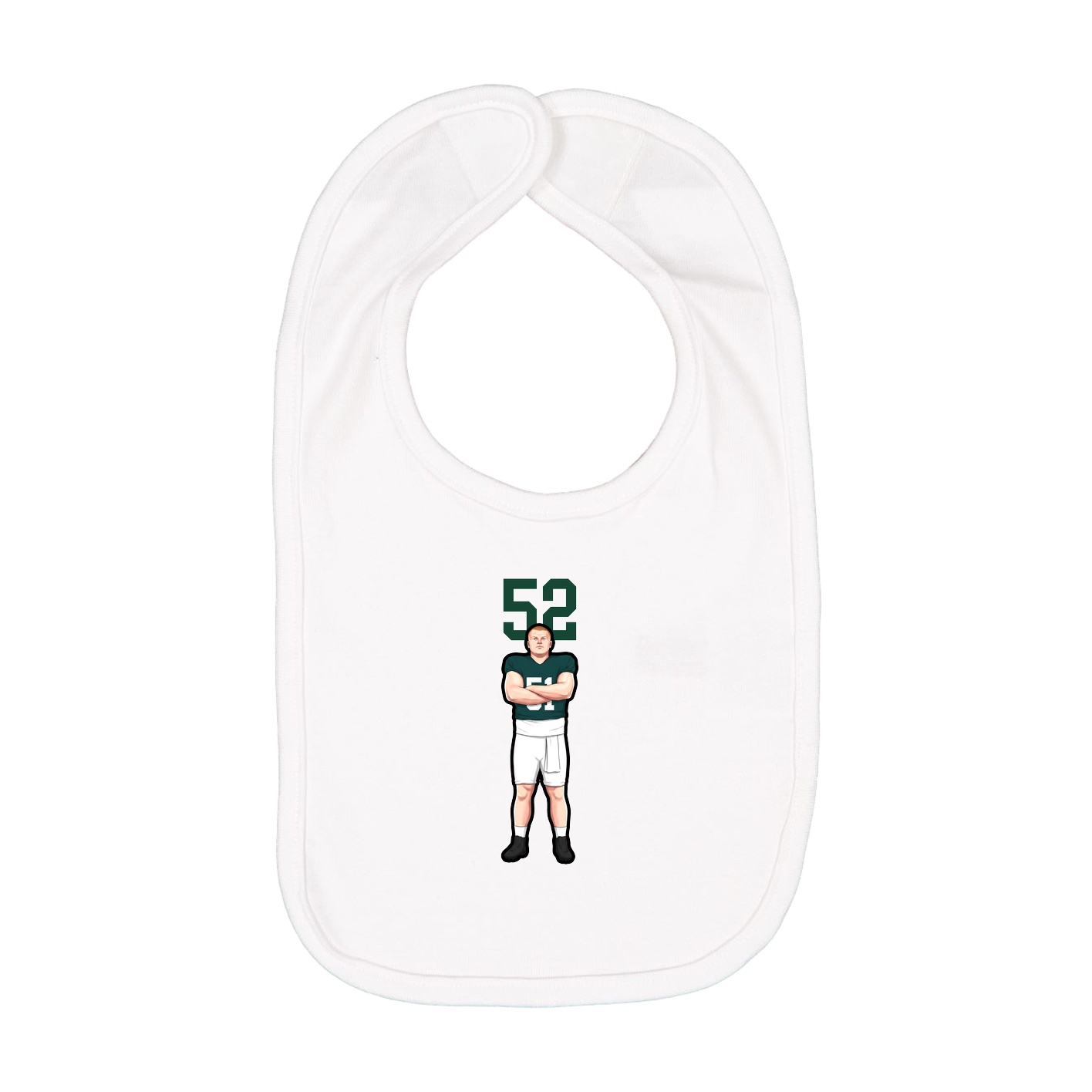 Infant Bib — Number Top in White