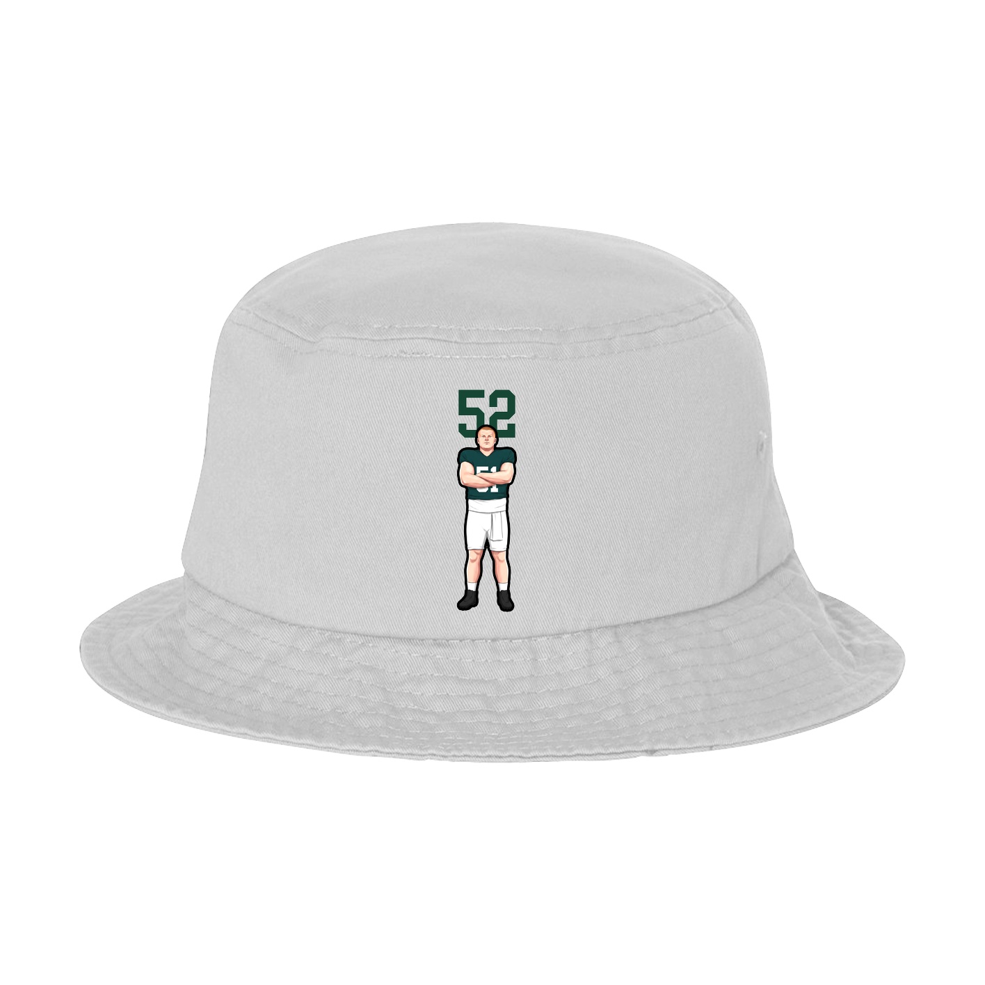 Bucket Cap — Number Top in White