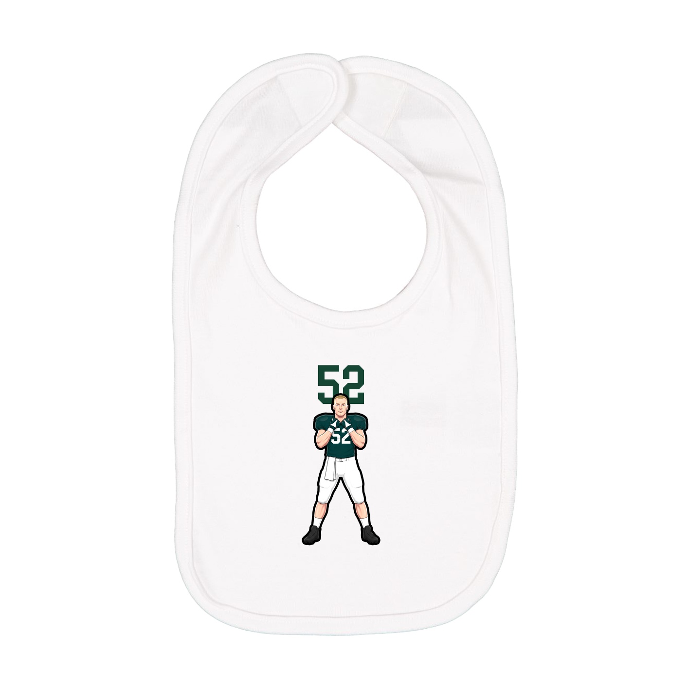 Infant Bib — Number Top in White