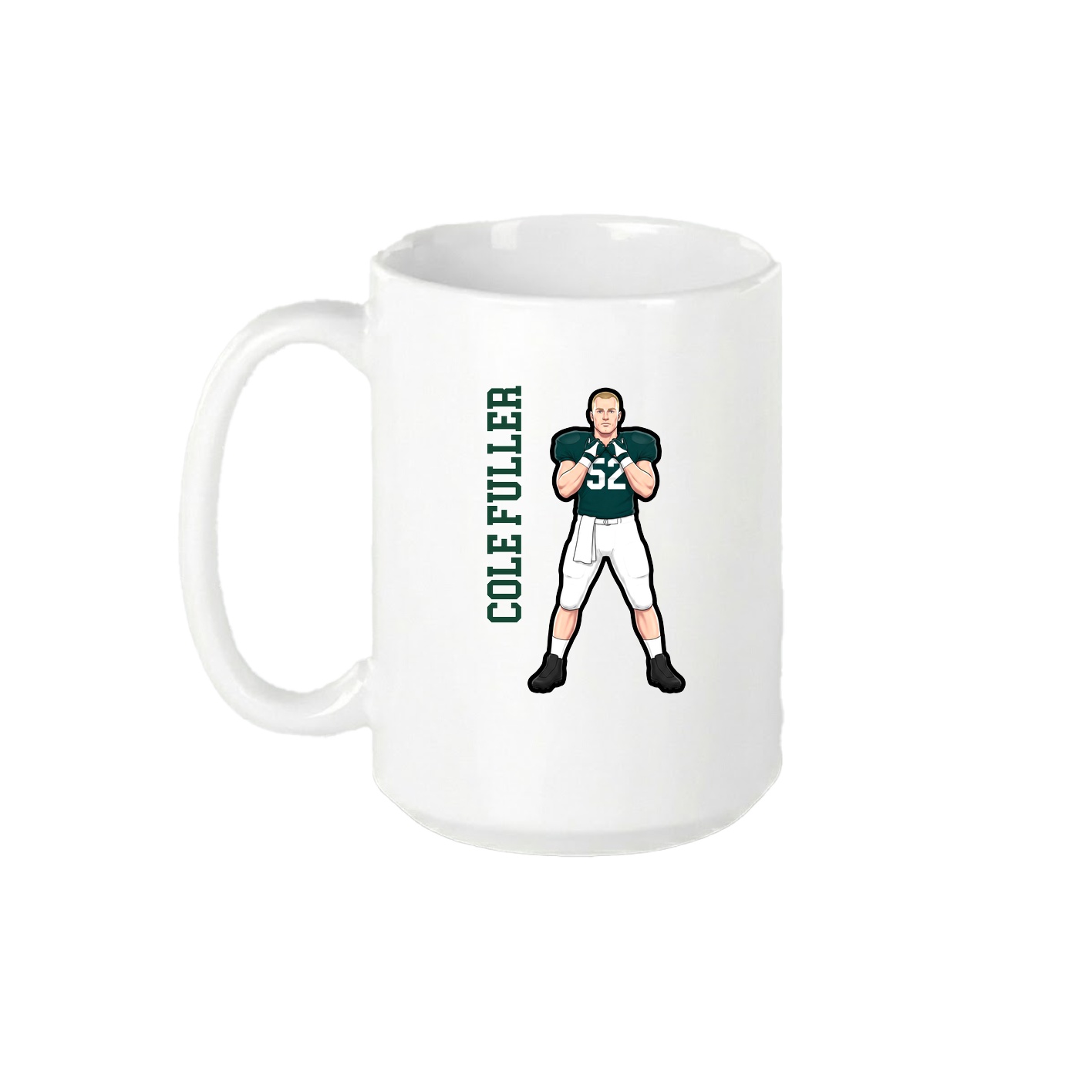 15oz Coffee Mug — Name Vertical in White