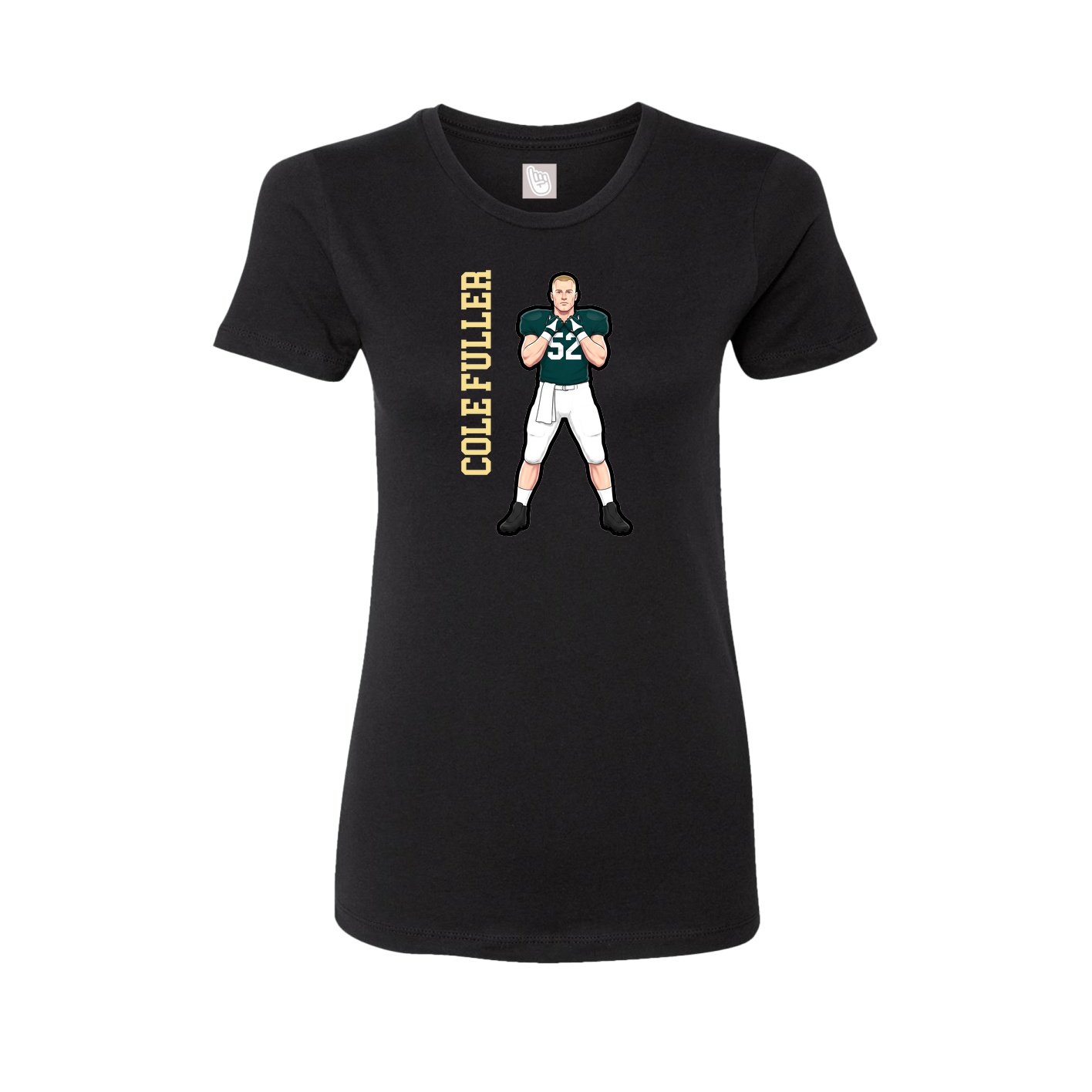 Fitted Women's Tee — Name Vertical in Black