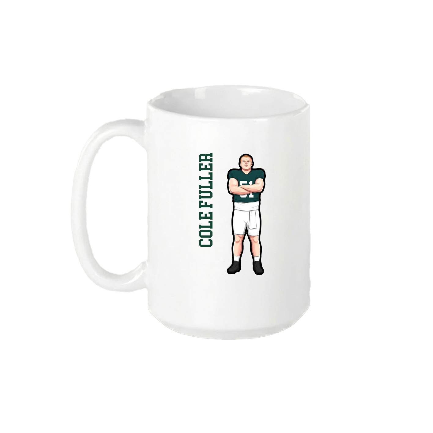 15oz Coffee Mug — Name Vertical in White