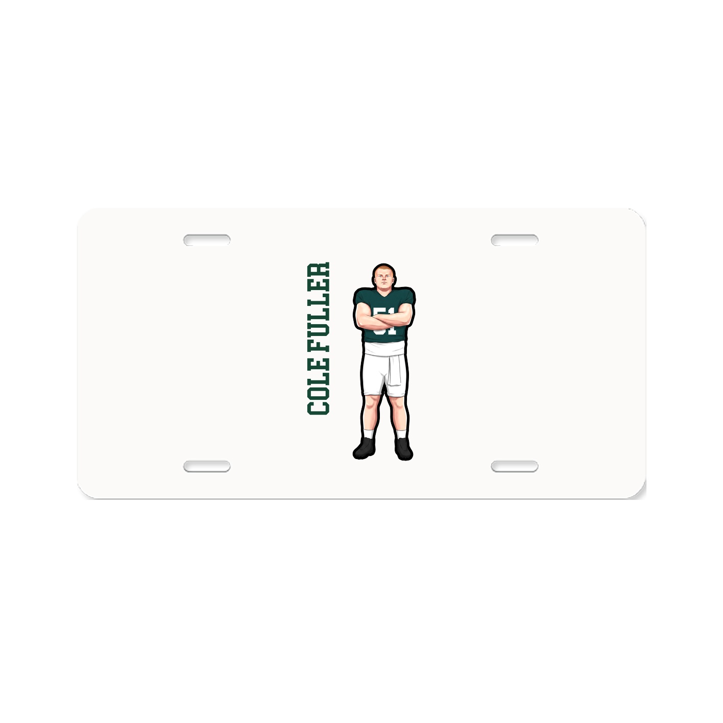 License Plate — Name Vertical in Classic