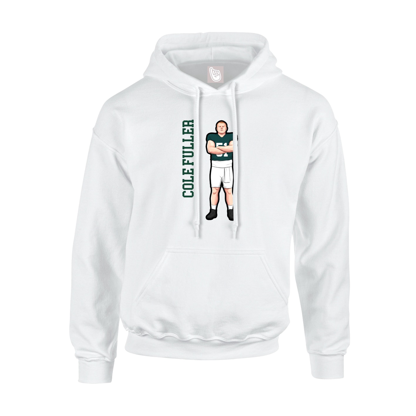 Youth Hoodie — Name Vertical in White