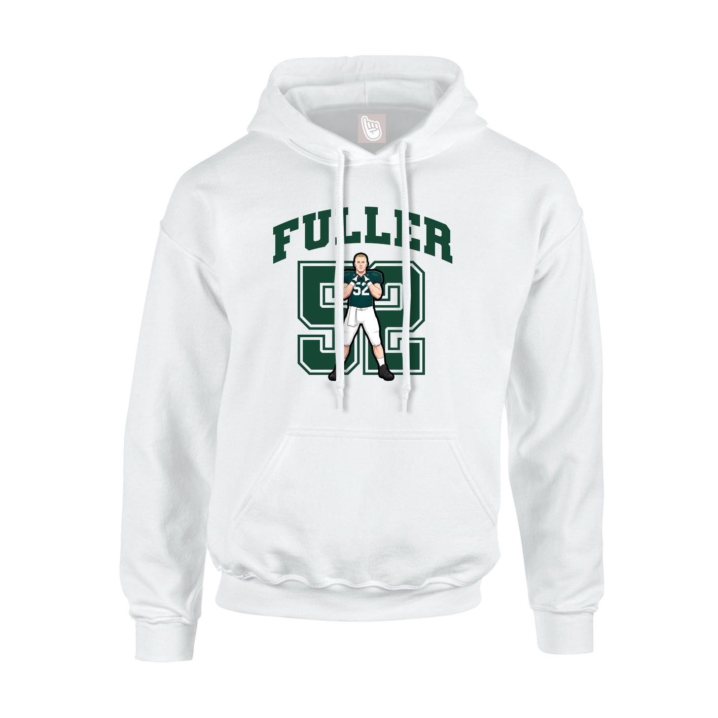 Youth Hoodie — Number in White