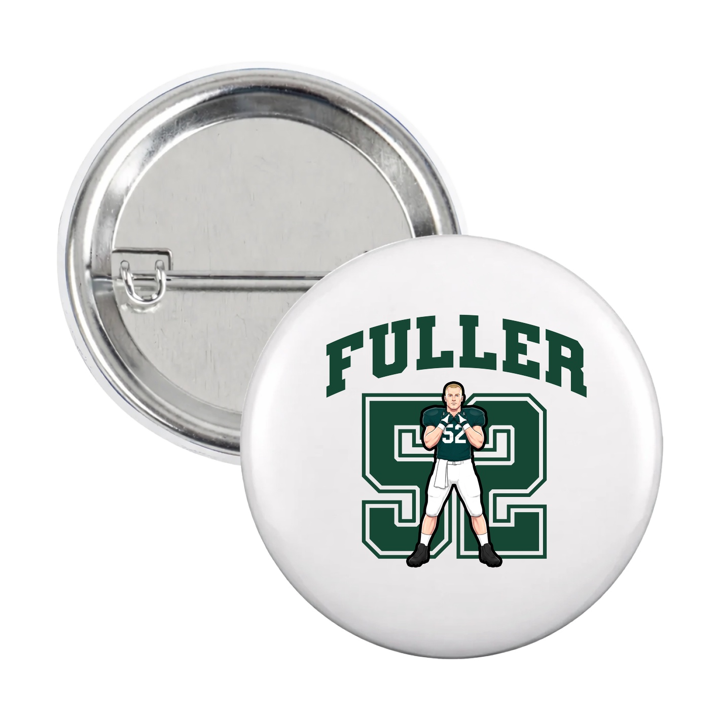Game Day Button — Number in White