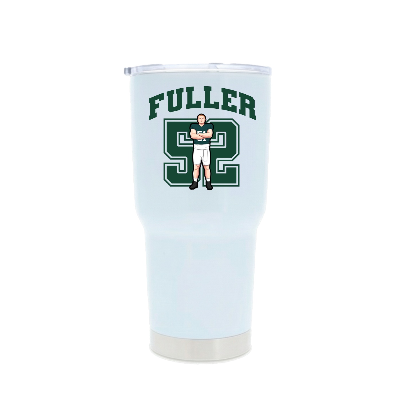 30oz Stainless Steel Tumbler — Number in White