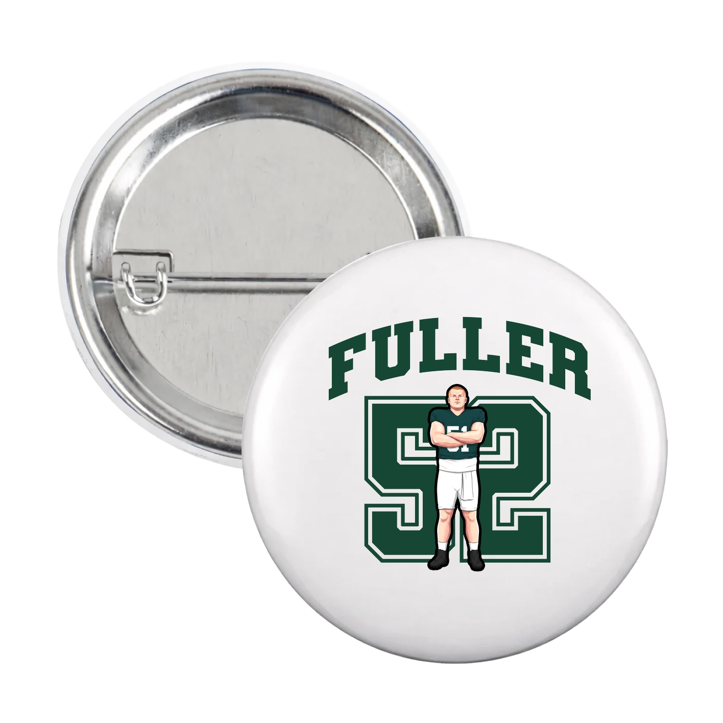 Game Day Button — Number in White