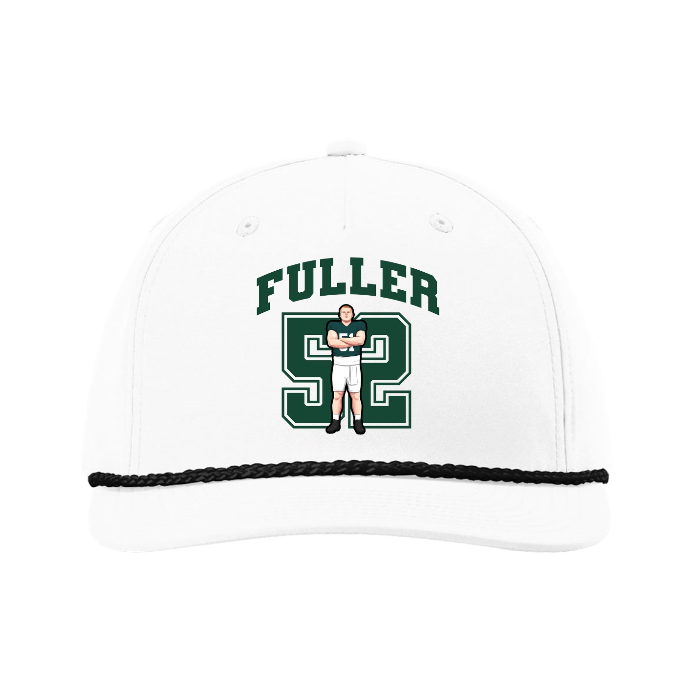Five-Panel Classic Rope Cap — Number in White