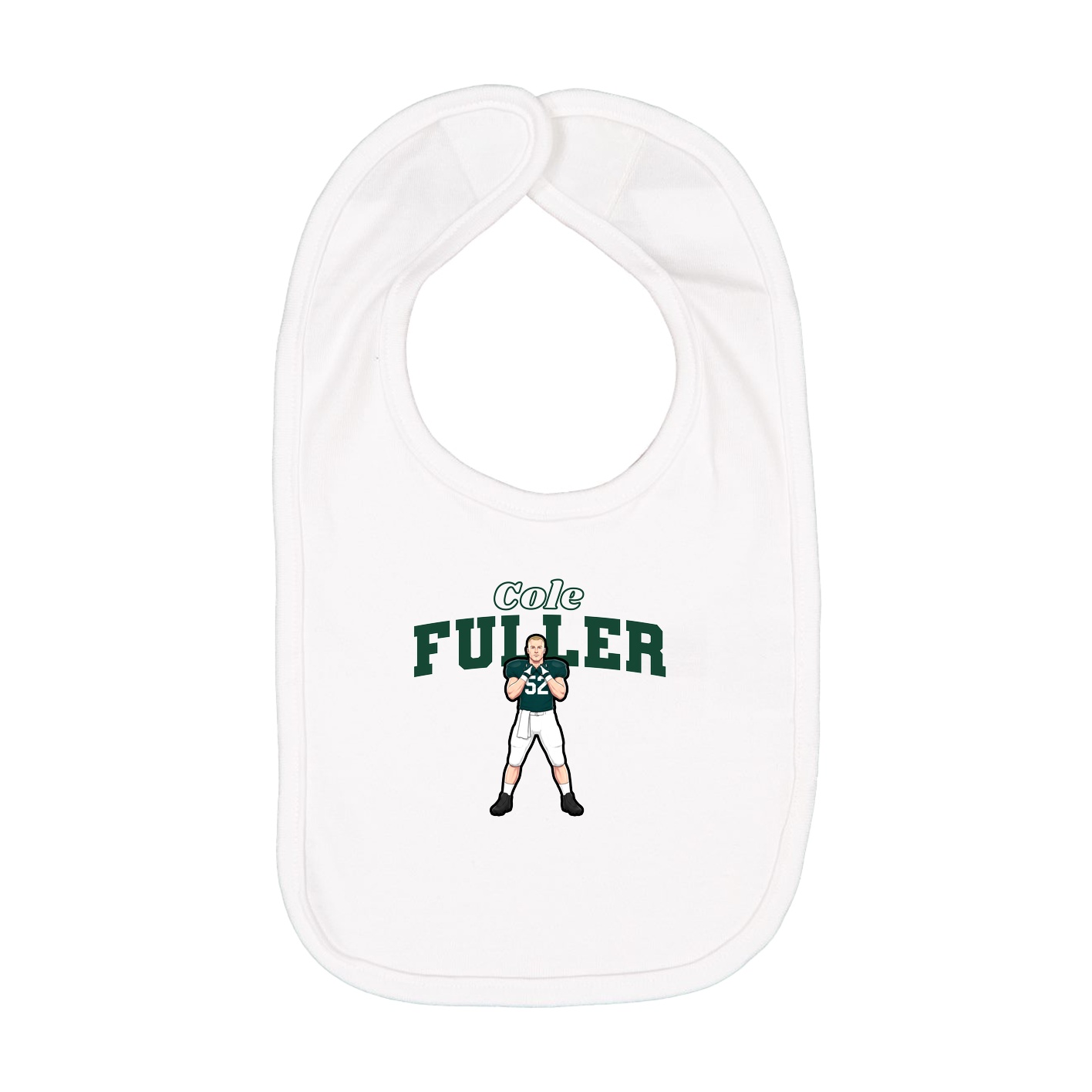Infant Bib — Name Arch in White
