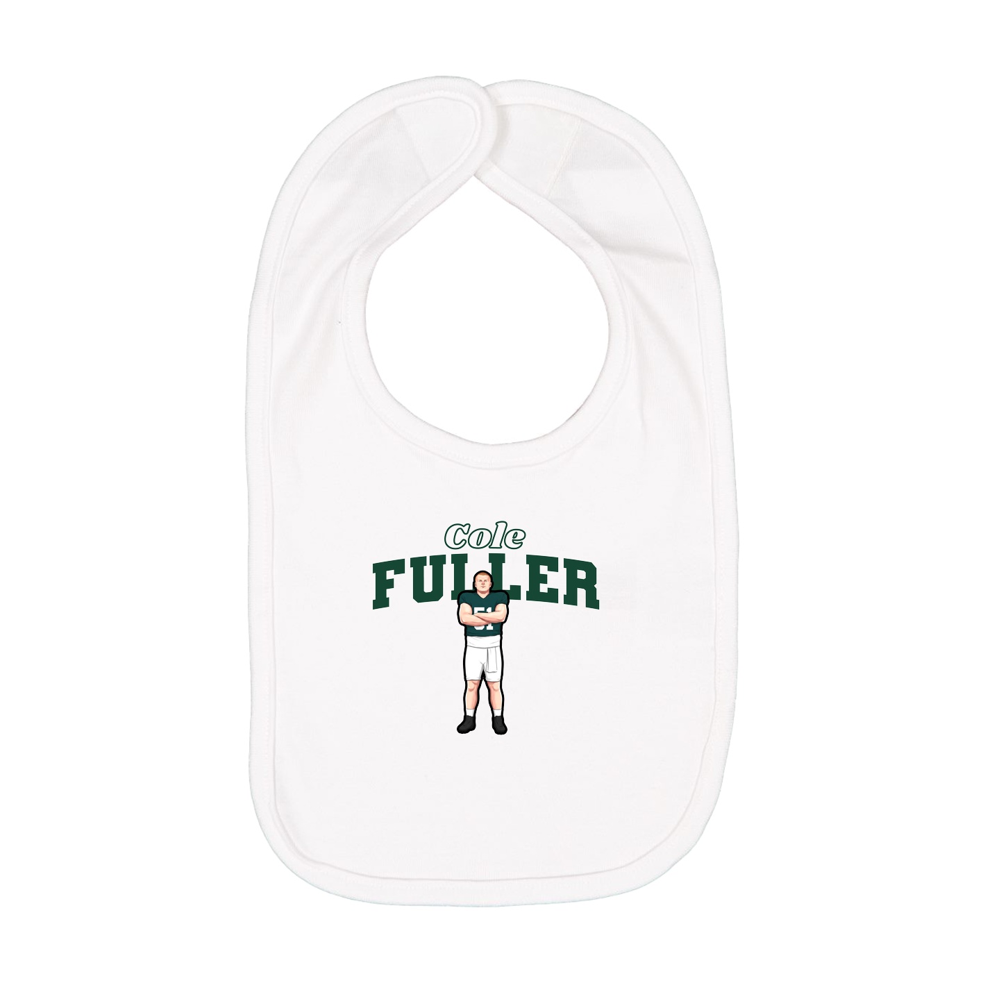 Infant Bib — Name Arch in White