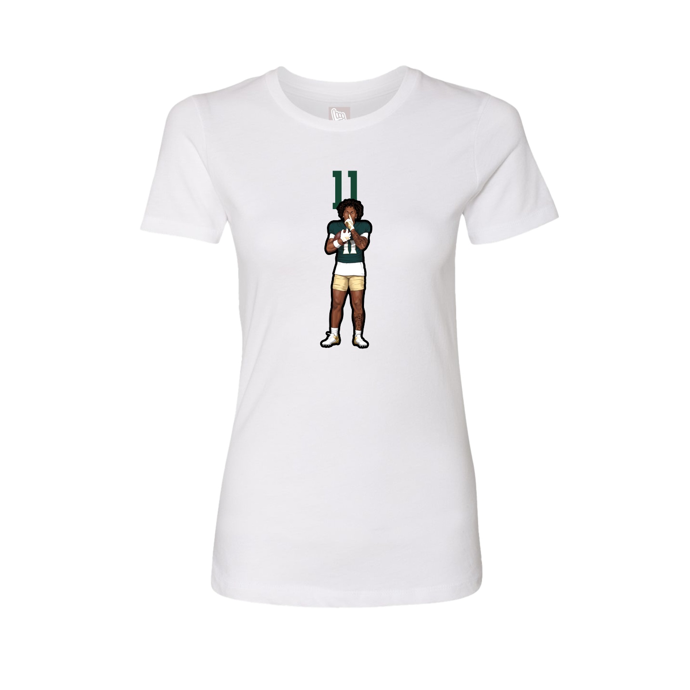 Fitted Women's Tee — Number Top in White