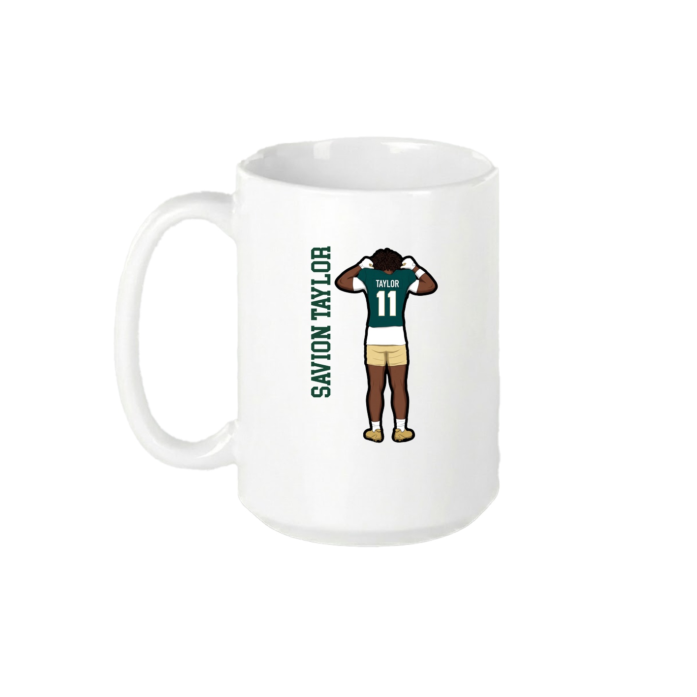 15oz Coffee Mug — Name Vertical in White
