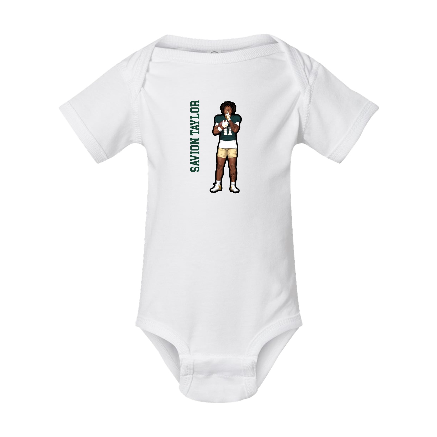 Baby Onesie — Name Vertical in White