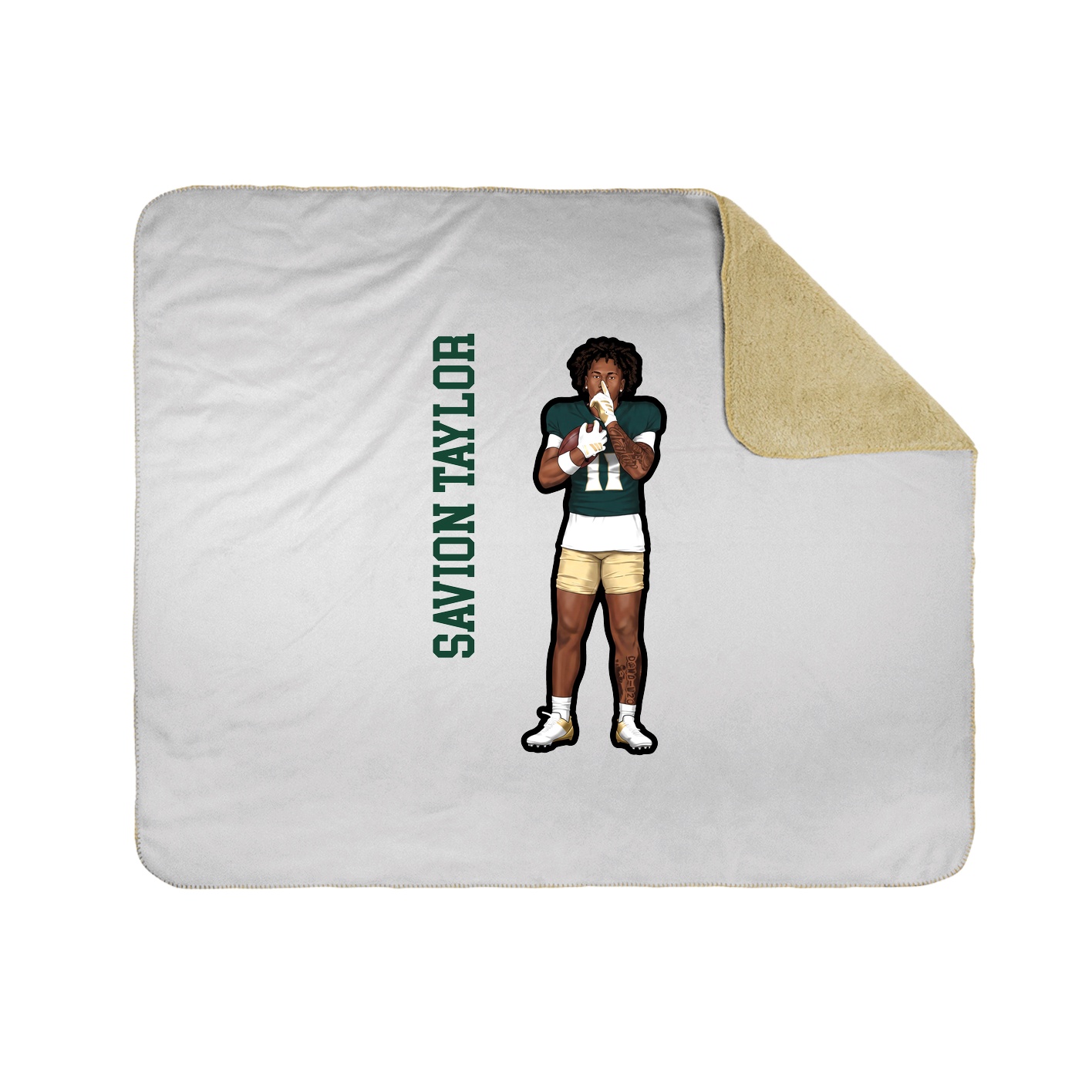 Throw Blanket — Name Vertical in White