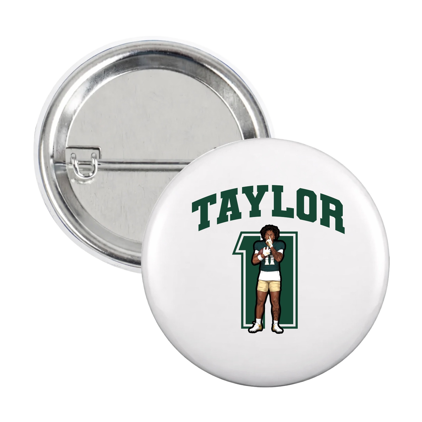 Game Day Button — Number in White