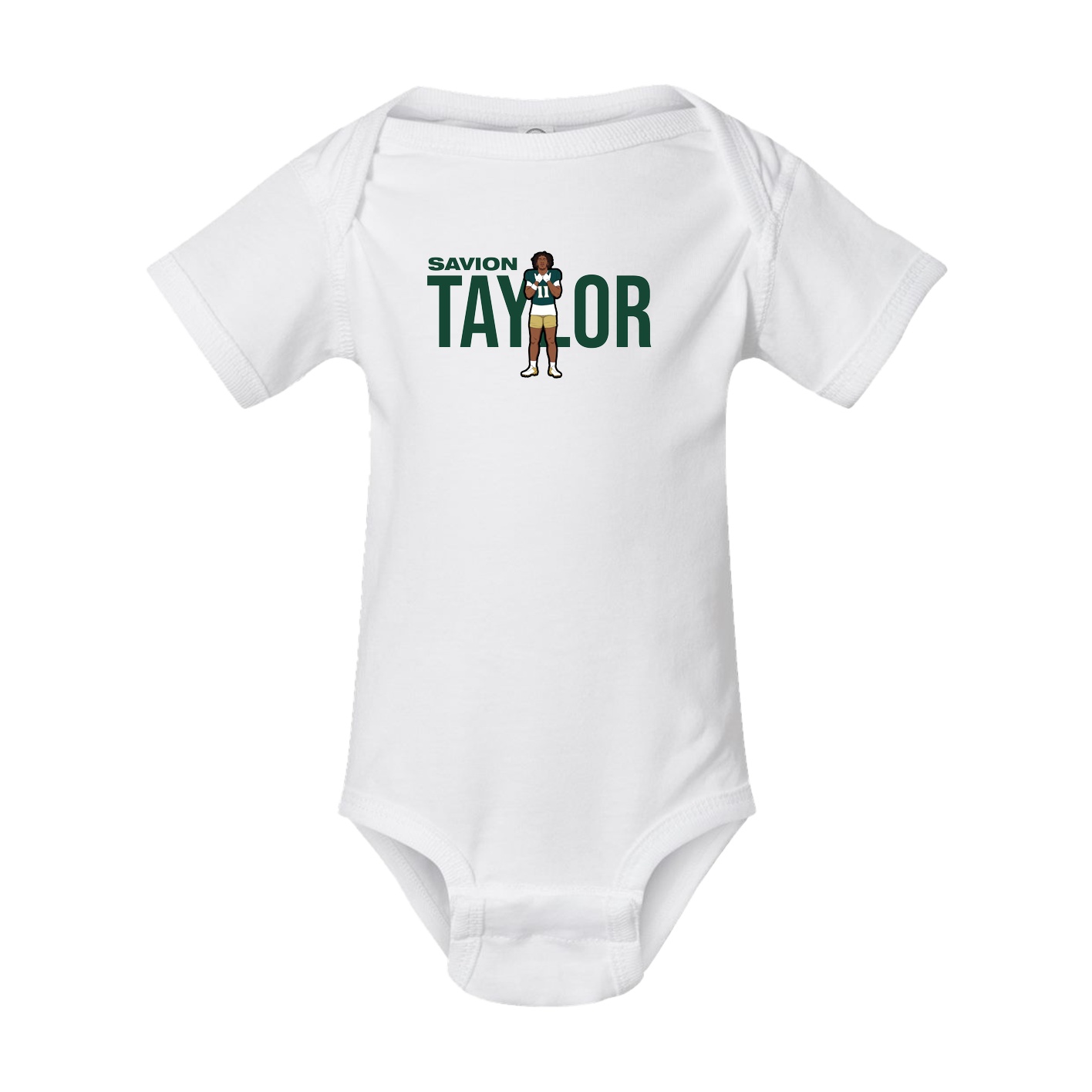 Baby Onesie — Player Name in White