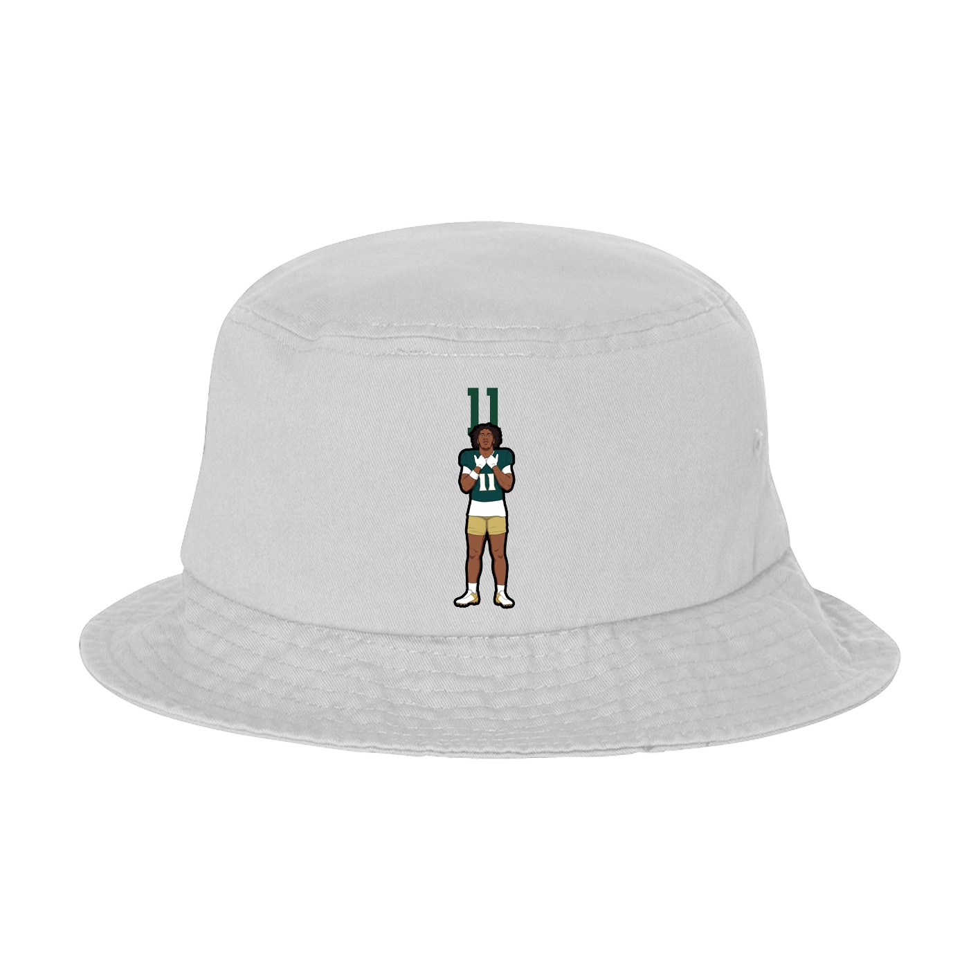Bucket Cap — Number Top in White