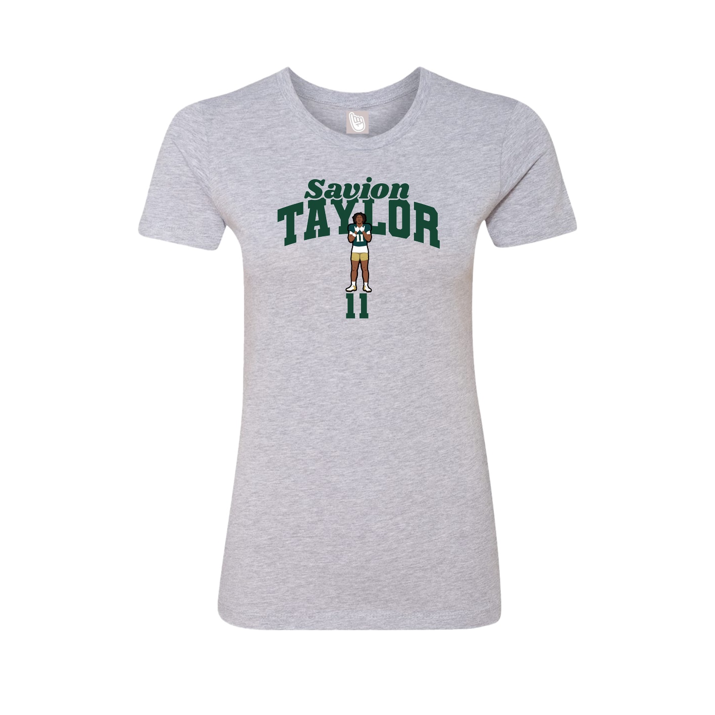 Fitted Women's Tee — Signature Arch in Grey