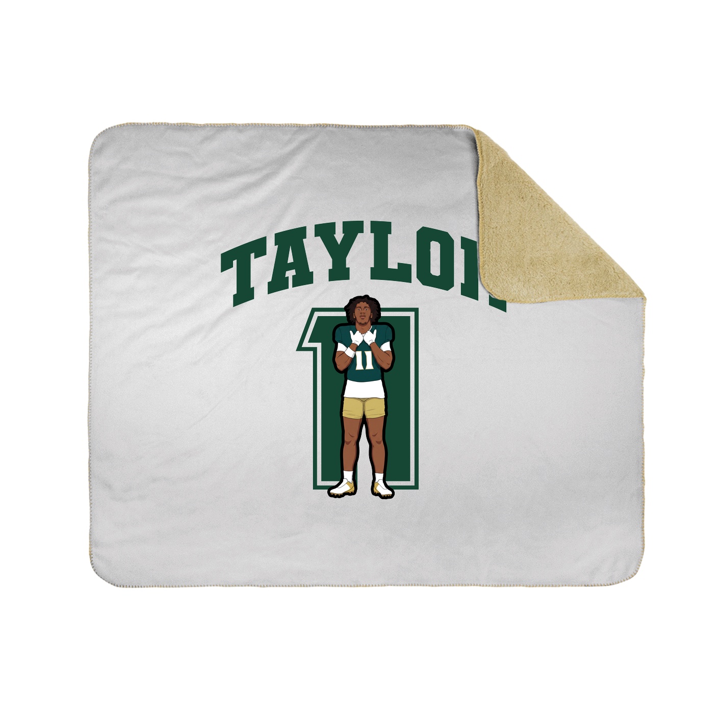 Throw Blanket — Number in White