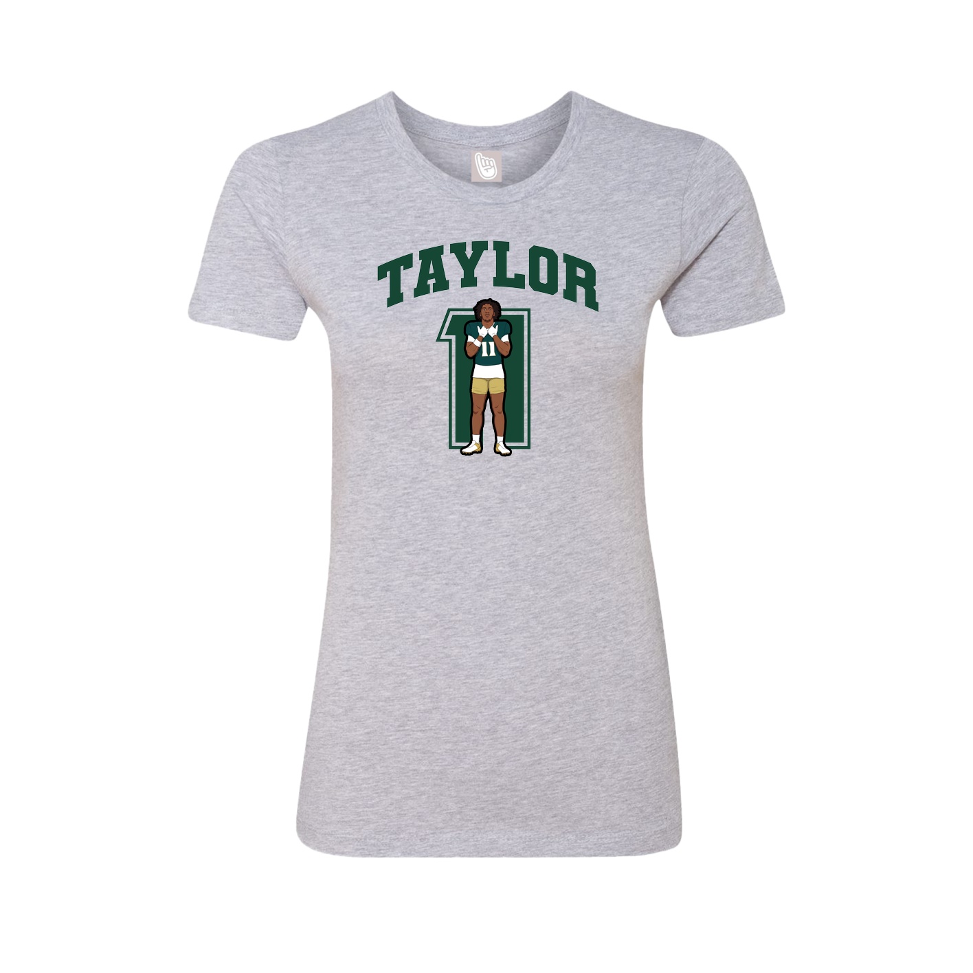 Fitted Women's Tee — Number in Grey