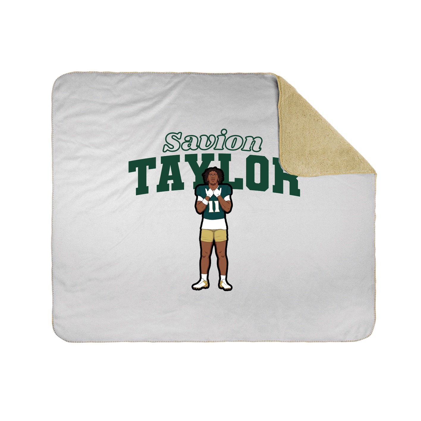 Throw Blanket — Name Arch in White