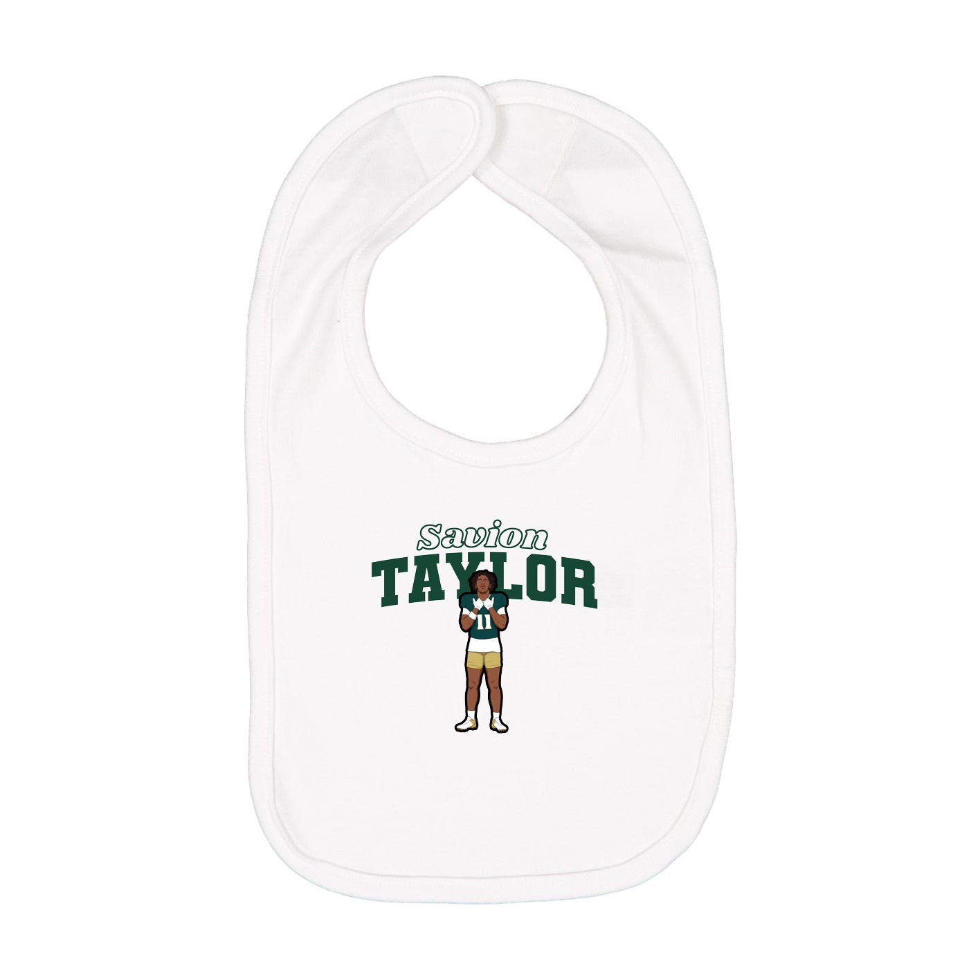 Infant Bib — Name Arch in White