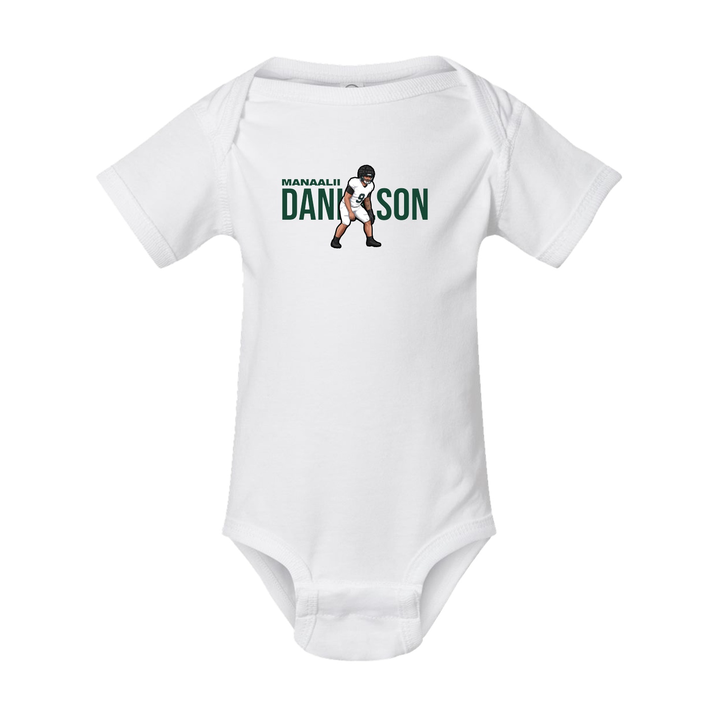Baby Onesie — Player Name in White
