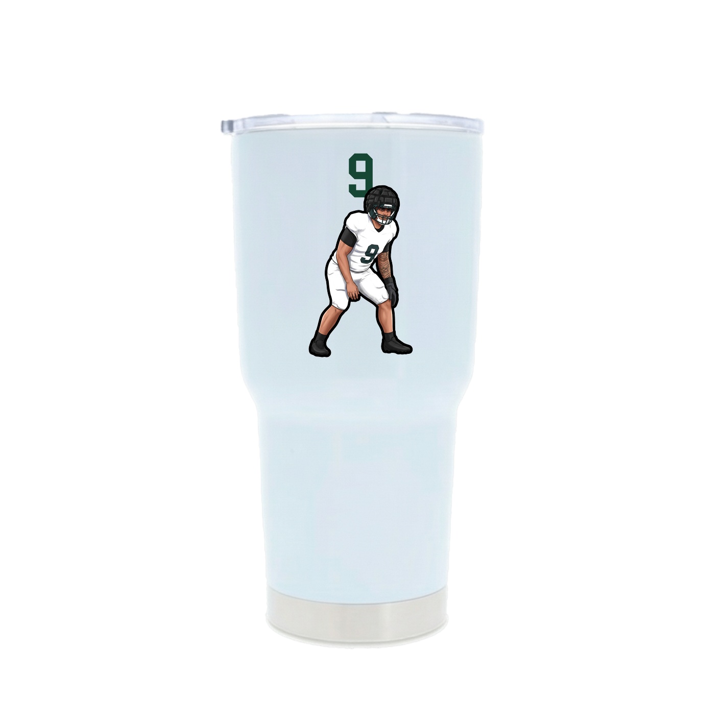 30oz Stainless Steel Tumbler — Number Top in White