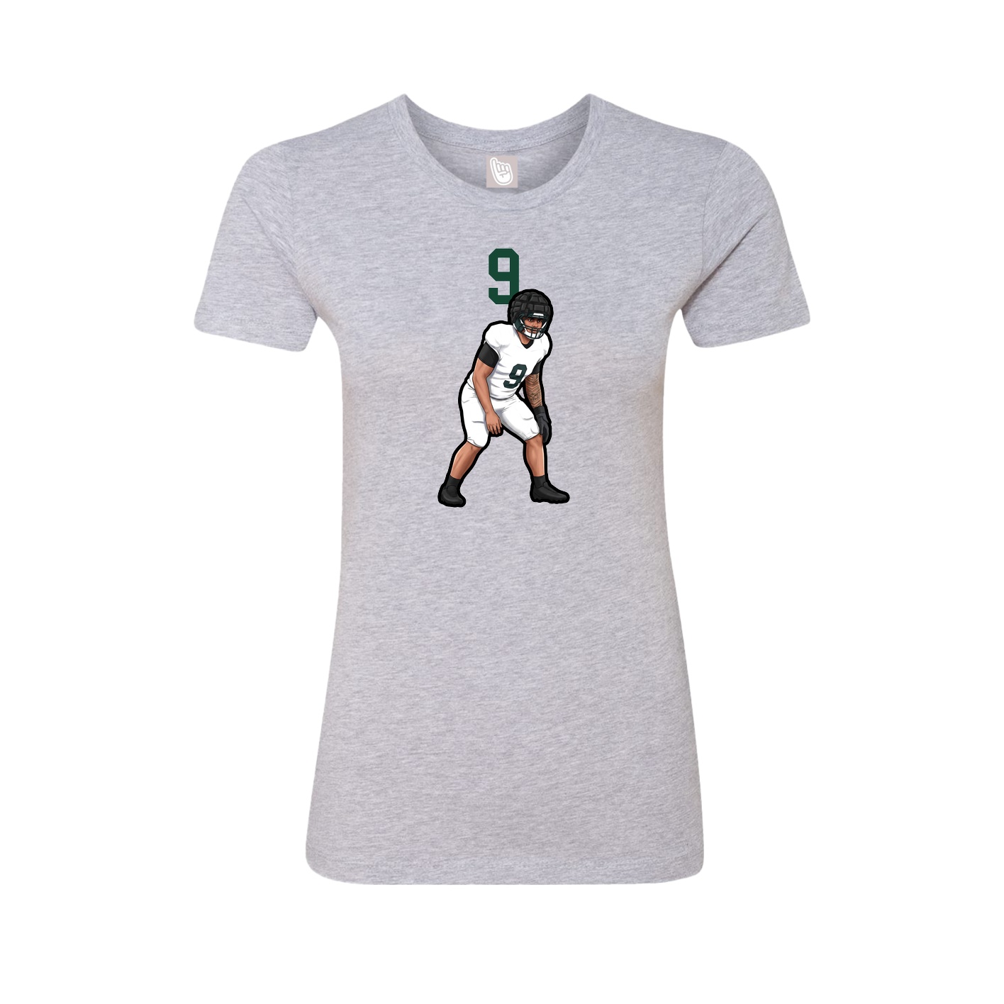 Fitted Women's Tee — Number Top in Grey
