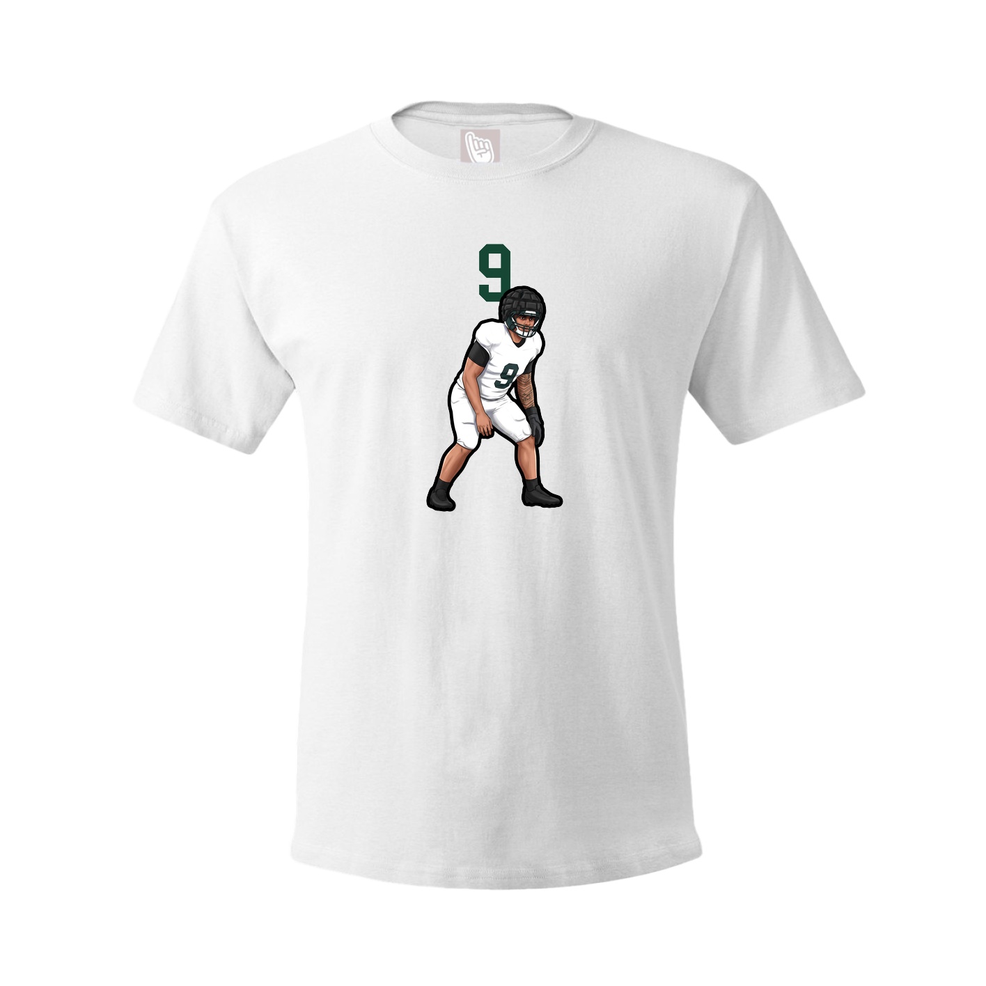 Youth Tee — Number Top in White