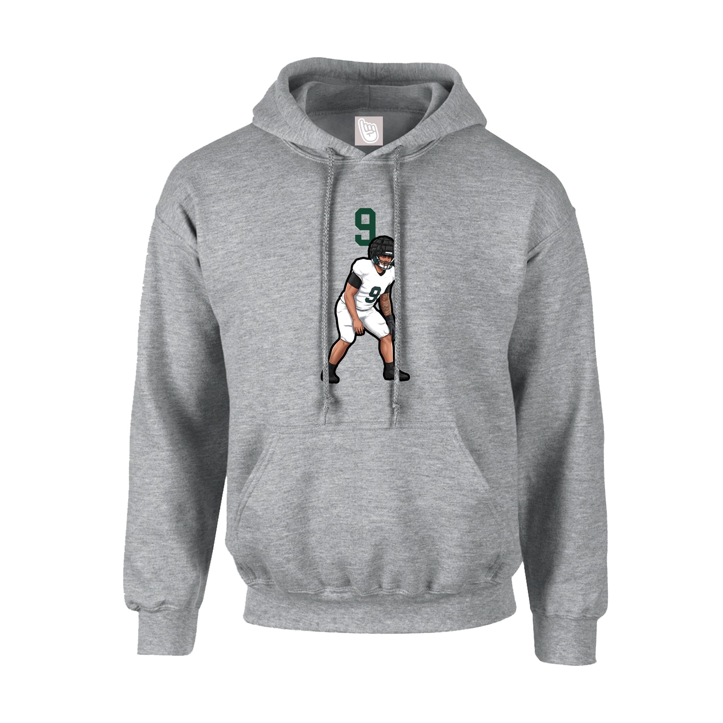 Hoodie — Number Top in Grey