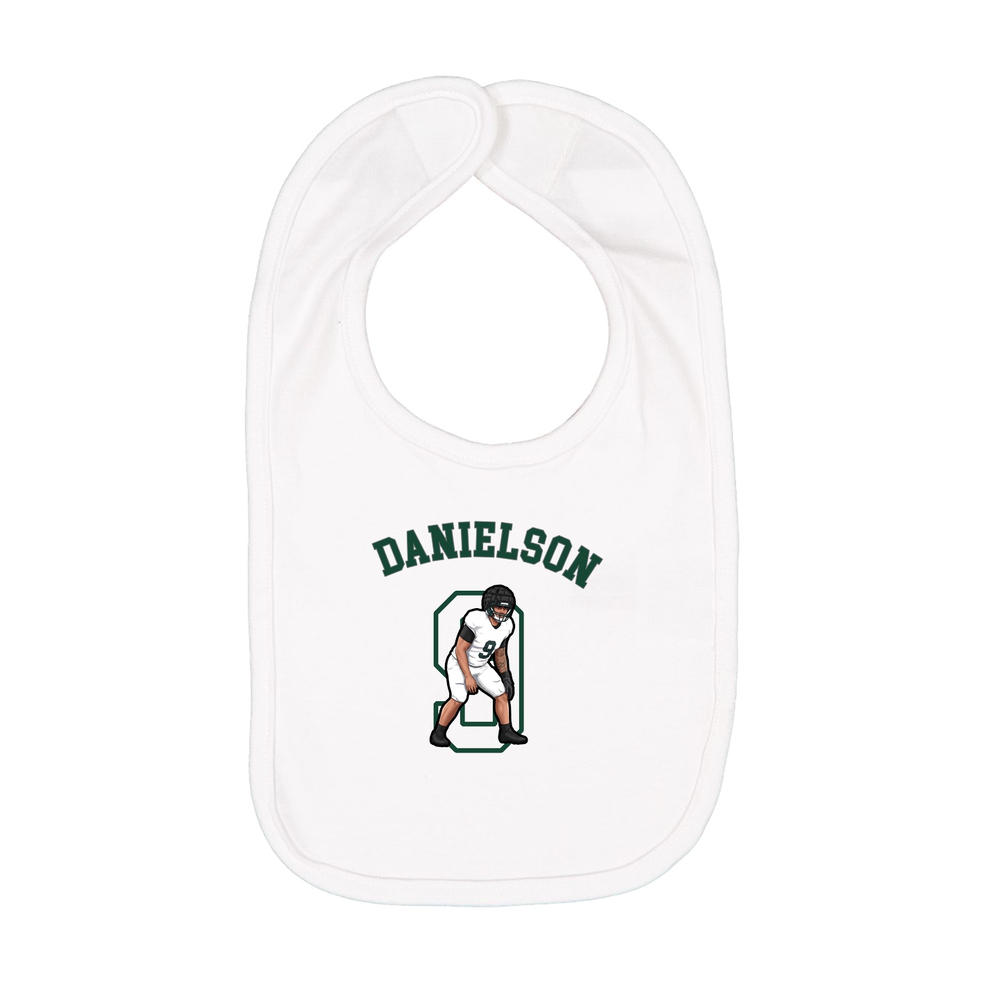 Infant Bib — Shirsey Arch in White