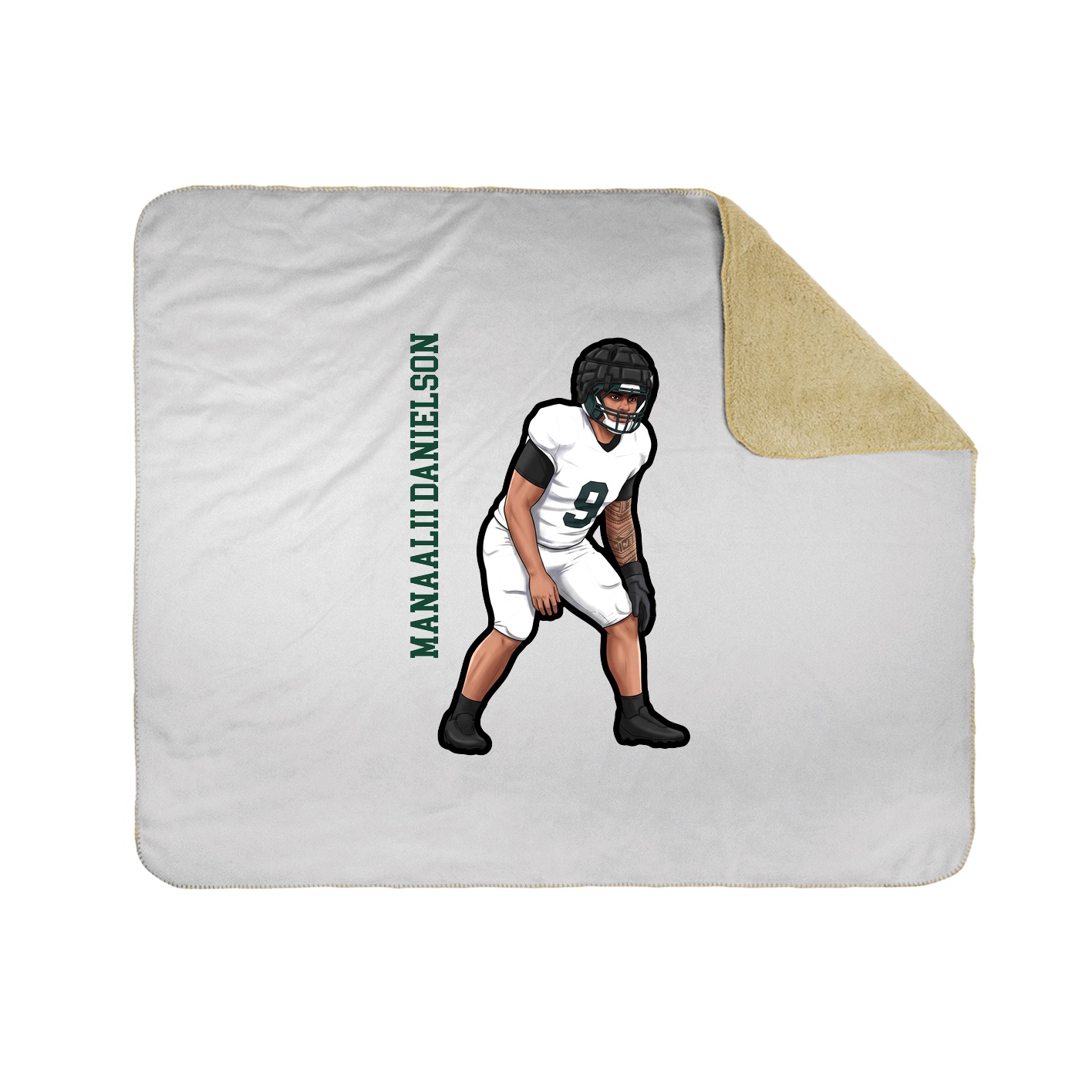 Throw Blanket — Name Vertical in White