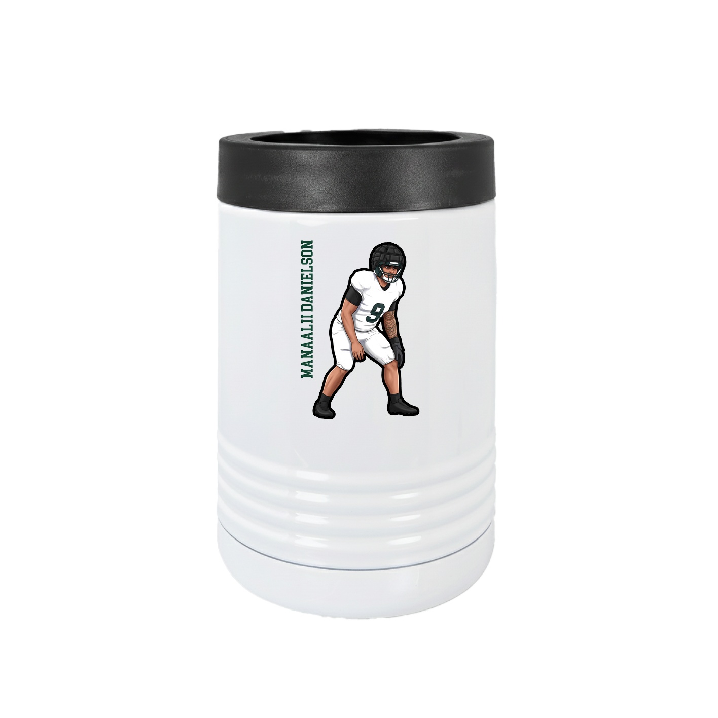 Beverage Holder — Name Vertical in White