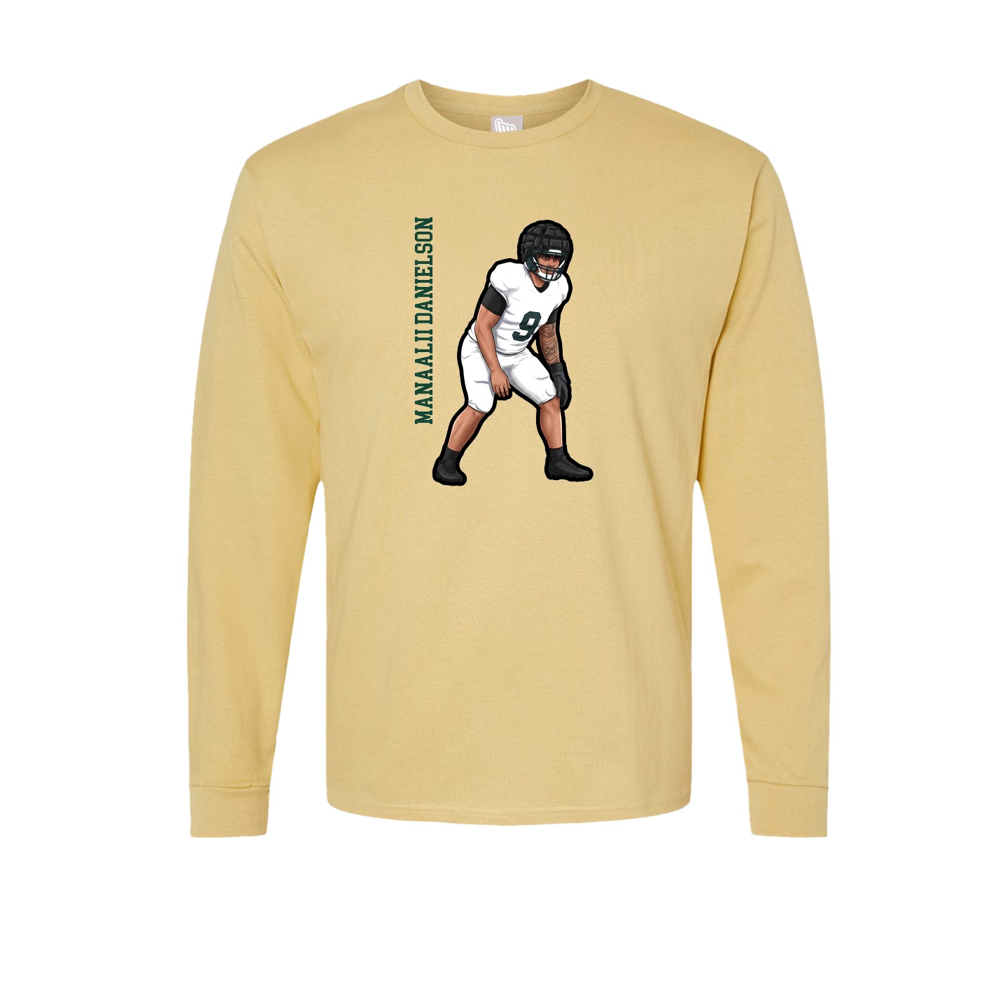 Long Sleeve Tee — Name Vertical in Vegas Gold