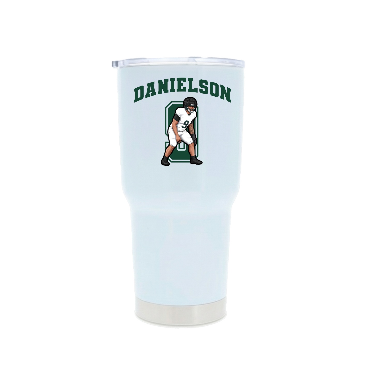 30oz Stainless Steel Tumbler — Number in White