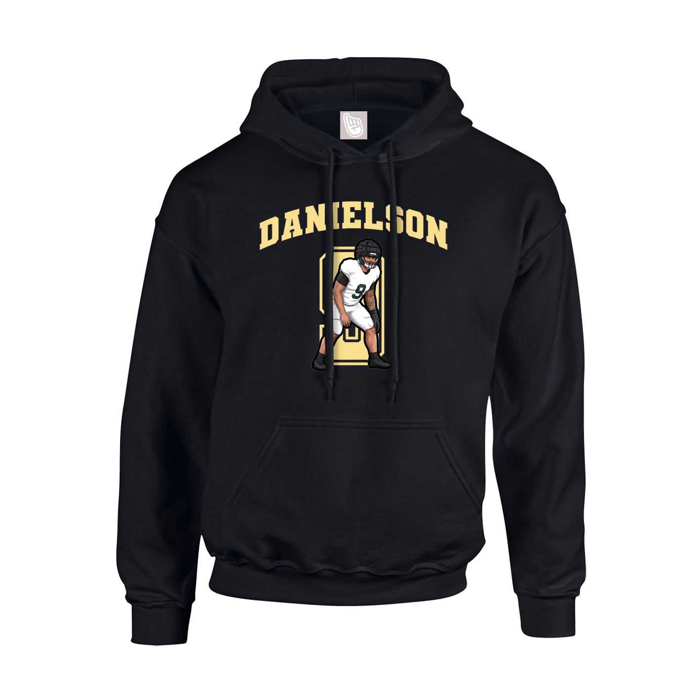 Youth Hoodie — Number in Black