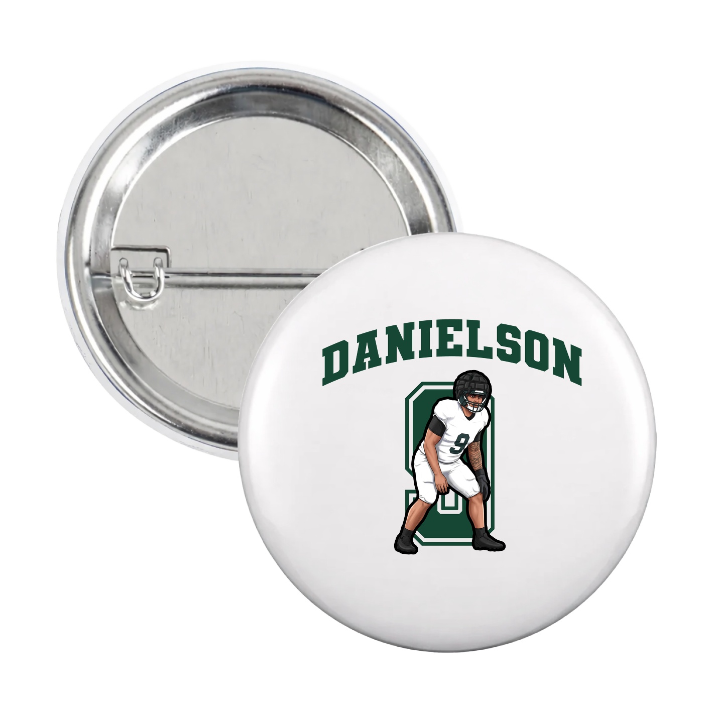 Game Day Button — Number in White