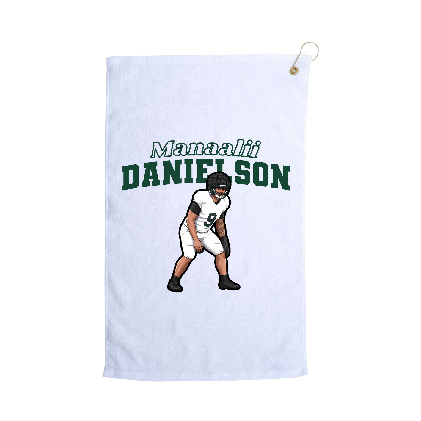 Golf Towel — Name Arch in White