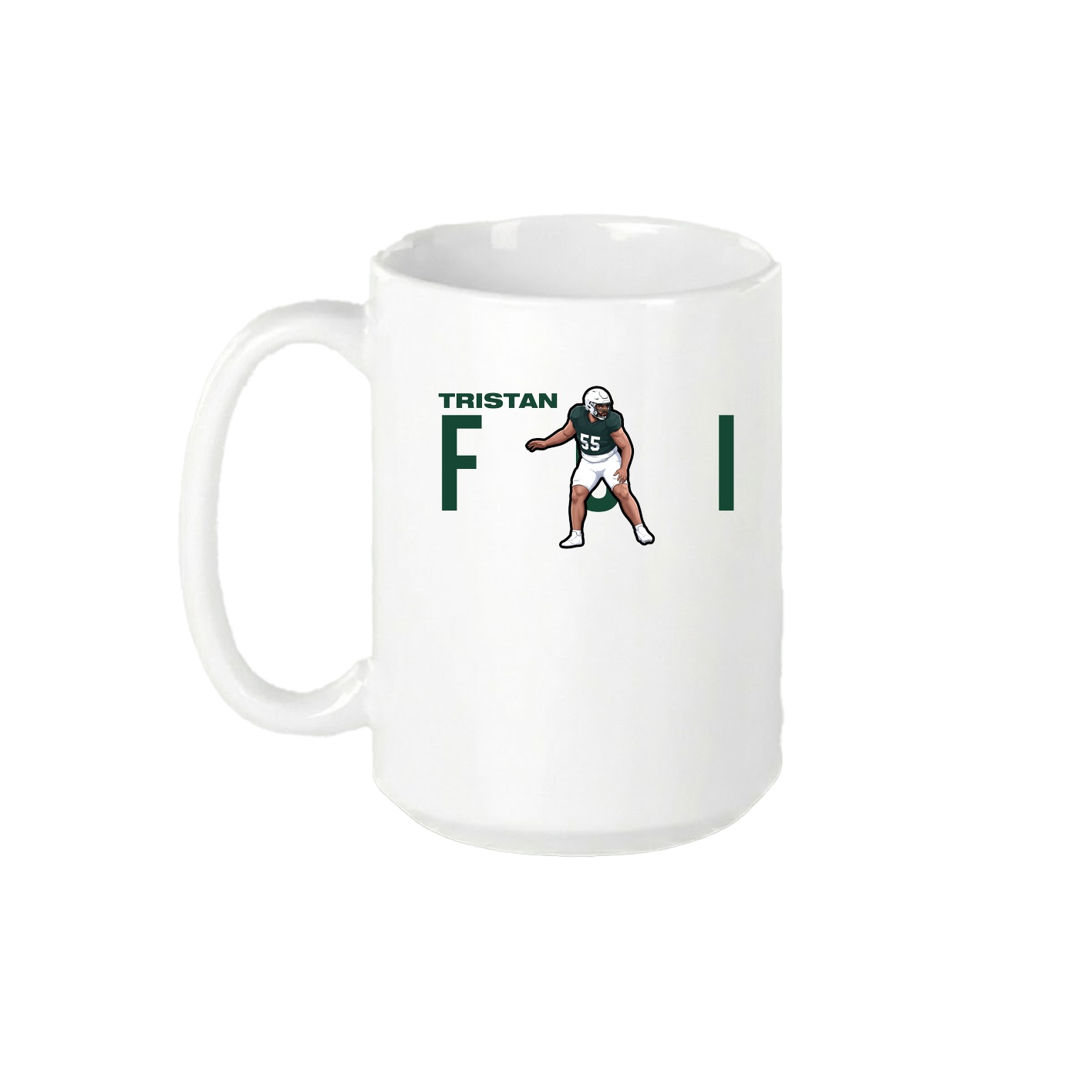 15oz Coffee Mug — Player Name in White