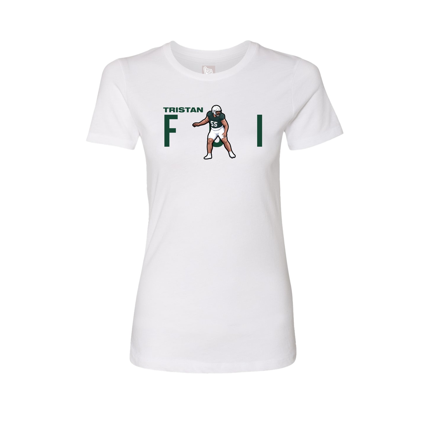 Fitted Women's Tee — Player Name in White