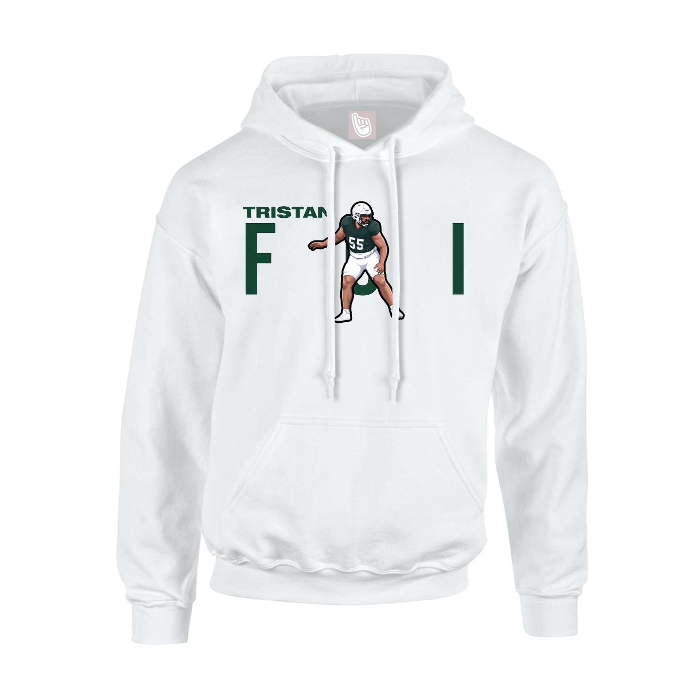 Youth Hoodie — Player Name in White