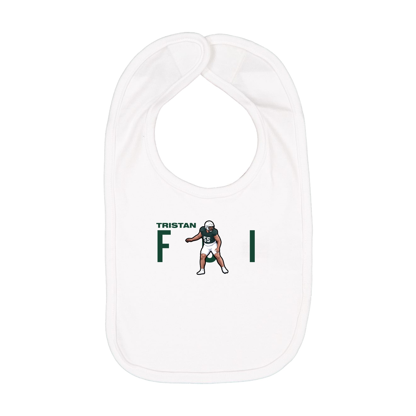 Infant Bib — Player Name in White