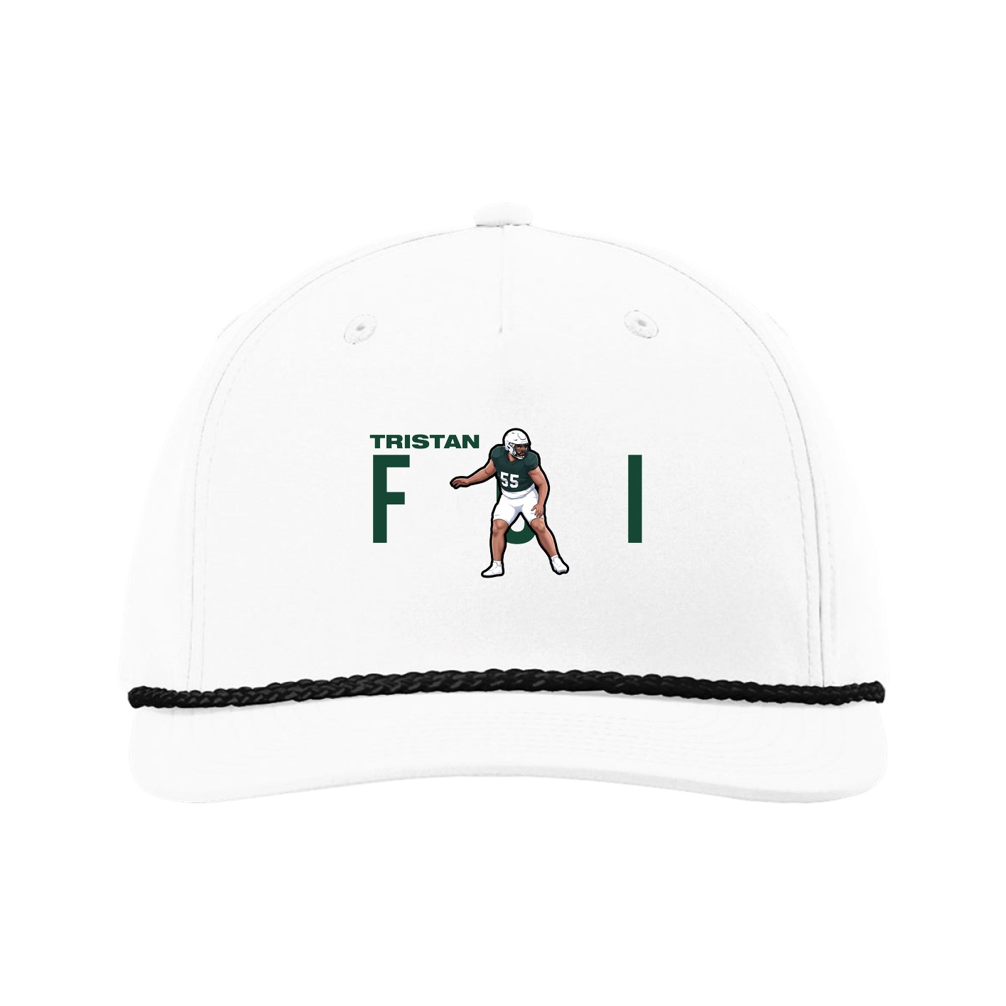 Five-Panel Classic Rope Cap — Player Name in White