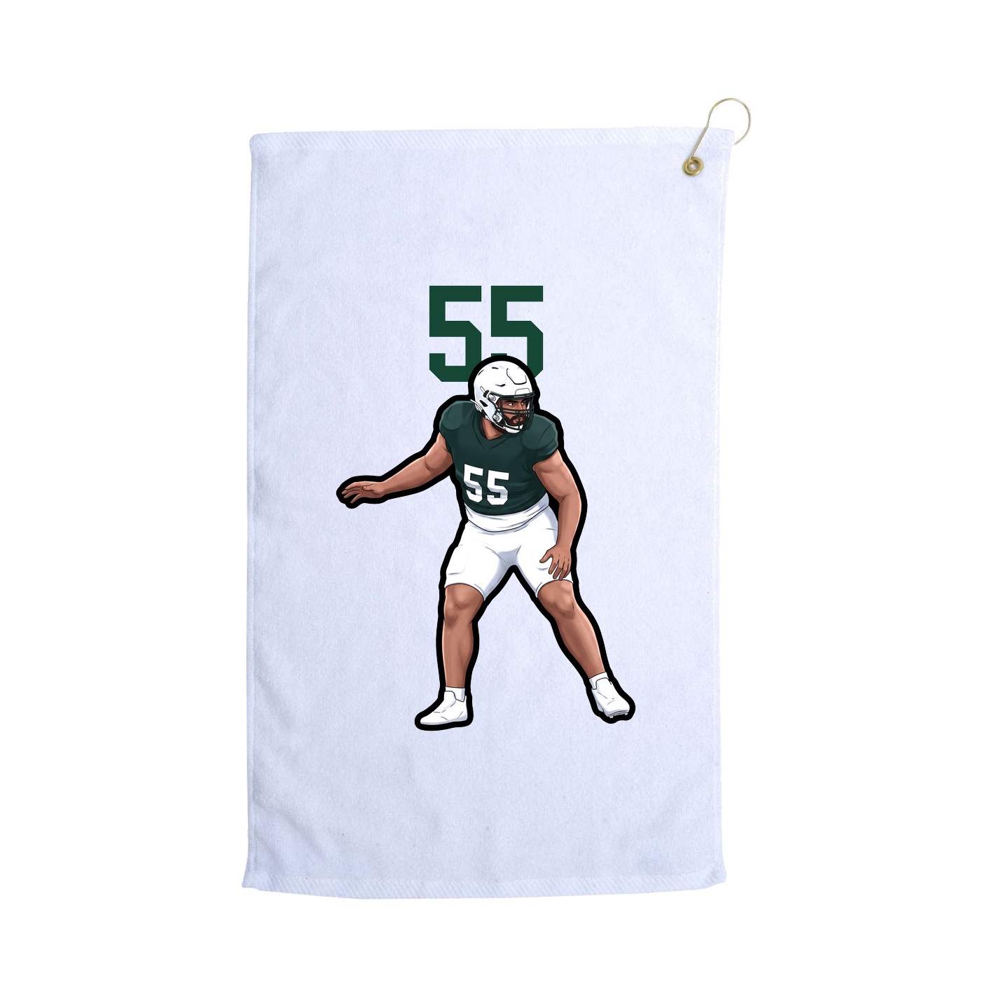 Golf Towel — Number Top in White