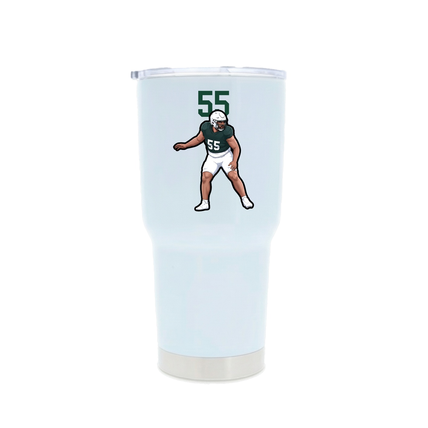 30oz Stainless Steel Tumbler — Number Top in White